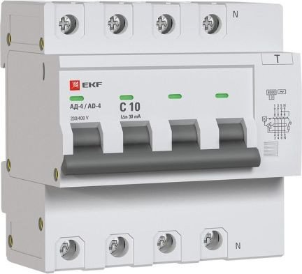 

Дифференциальный автомат EKF PROxima АД-4 10А/ 30мА 6кА DA4-6-10-30-pro