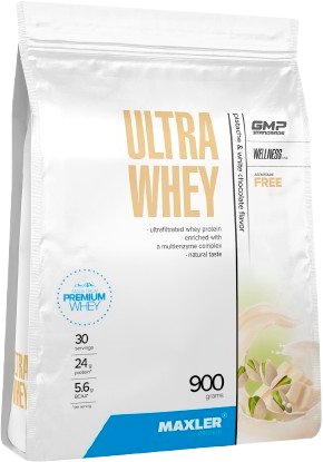 

Протеин сывороточный (концентрат) Maxler Ultra Whey (фисташка/белый шоколад, 900г)