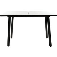 Кухонный стол ВВР Миллер (мрамор марквина белый/черный №3, Пластик 120-160/80)