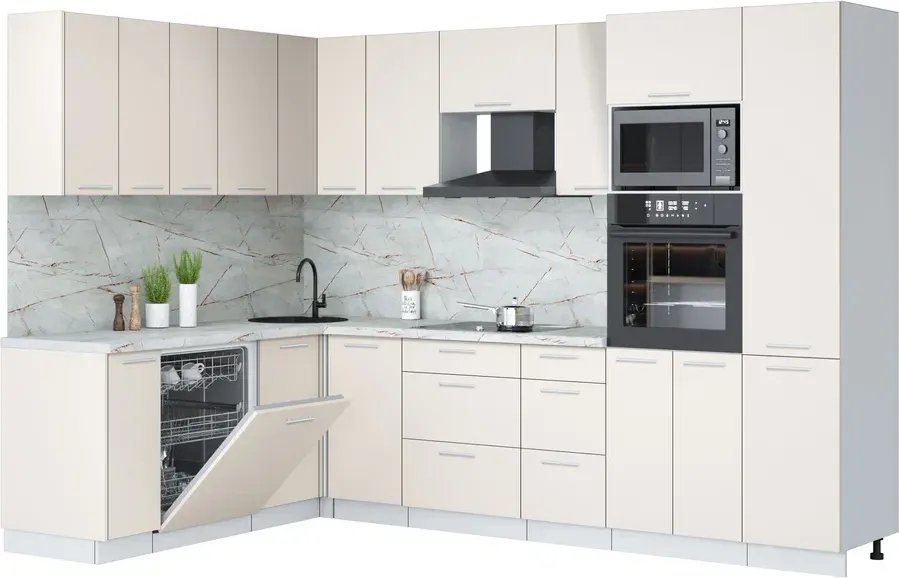 

Готовая кухня Интерлиния Мила Лайт 1.896х2.98 (персидский жемчуг/персидский жемчуг/серый каспий)