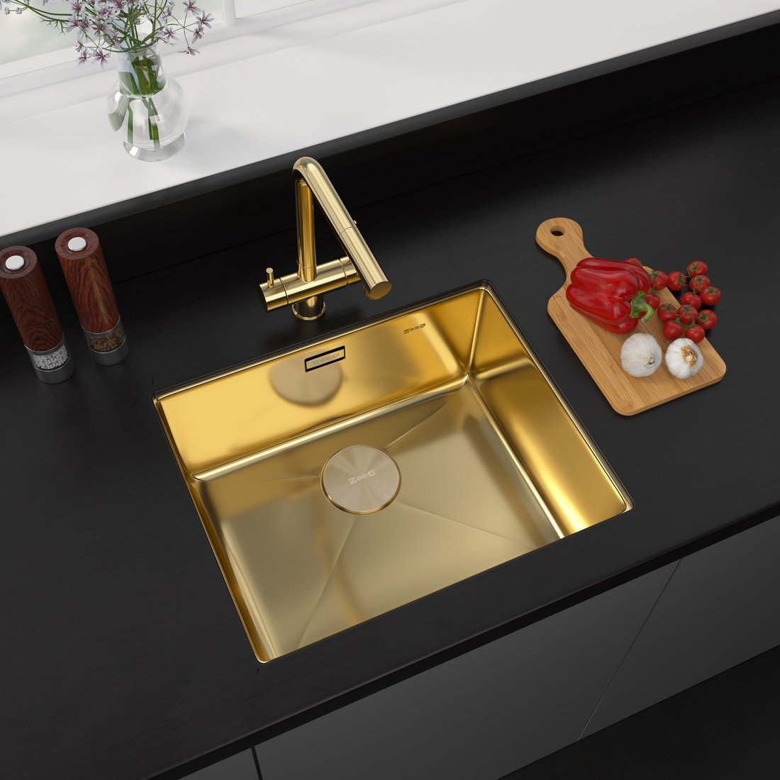 

Кухонная мойка ZorG ZRN 4555 Premium PVD Gold