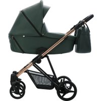 Универсальная коляска BEBETTO Yoddi Premium Class (3 в 1, 04 зеленая кожа/рама бронза)