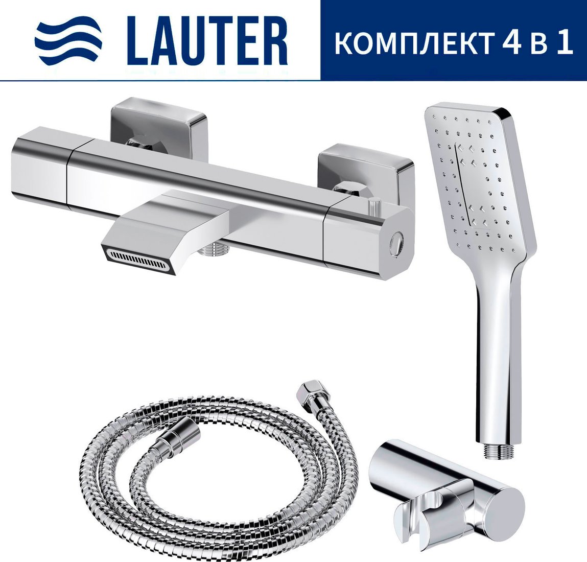 Смеситель Lauter Comfort 21YH40400 + 21СКFG80101C + 21S00126 + 21CKFS90120