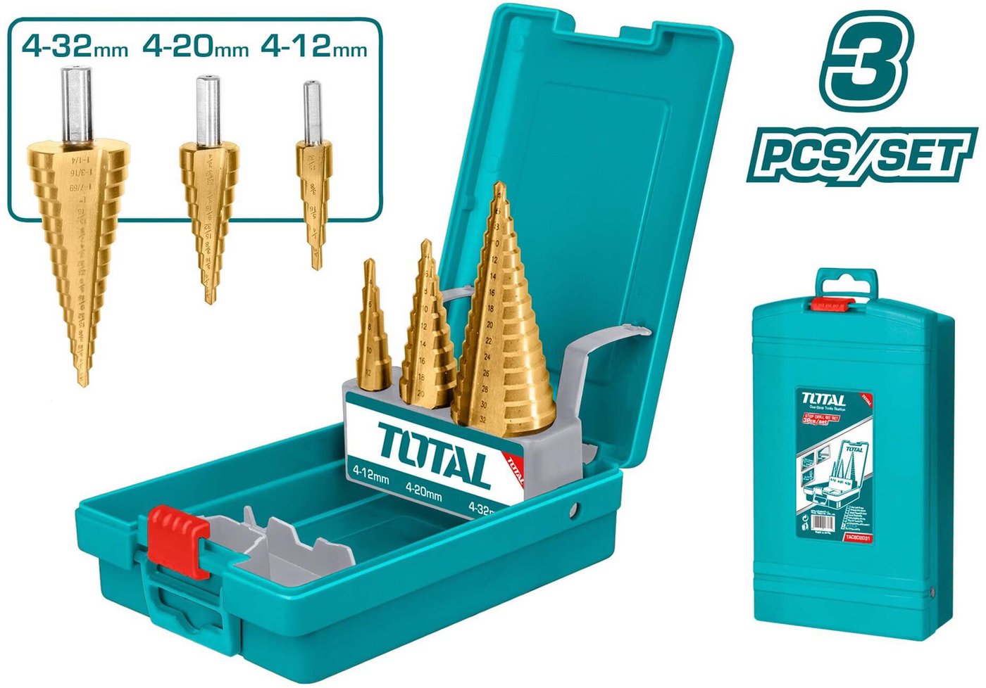 

Набор сверл Total TACSD2031 4-12/4-20/4-32 мм (3 шт)