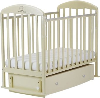 Классическая детская кроватка Альма-Няня Венеция маятник и ящик, автостенка (бежевый)