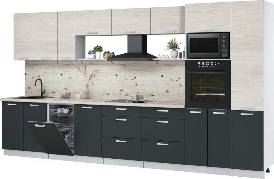 

Готовая кухня Интерлиния Мила Лайт 3.9-ПМ3 (вудлайн кремовый/антрацит/бискайская сосна)