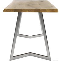 Кухонный стол Buro7 Уиллис 150 (с обзолом и сучками, дуб натуральный/серебро)