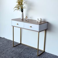 Туалетный столик без зеркала Shtabe Royal 5311 эко (макиато/золото/р.золото)