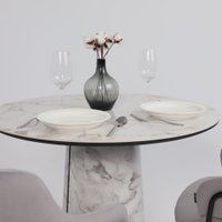 Кухонный стол Lepremo AV 2317 МДФ+керамика 900 (натуральный глянцевый Gold Jade/черный+HPL виктори натуральный)