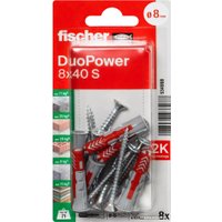Дюбель-гвоздь Fischer DuoPower 8 x 40 S K NV 534998 (8 шт)