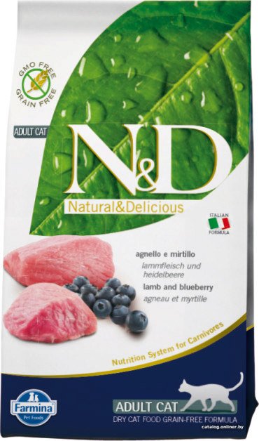 Сухой корм для кошек Farmina N&D Grain Free Cat Lamb & Blueberry Adult 10 кг