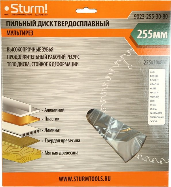 

Пильный диск Sturm 9023-255-30-80T