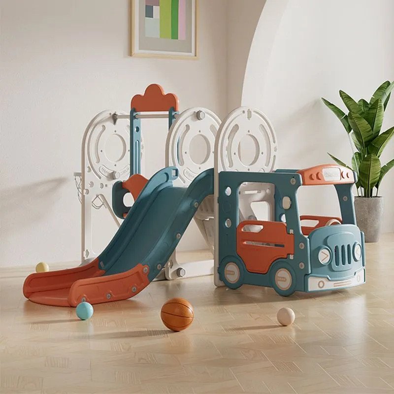 

Игровой комплекс UNIX kids Bus с горкой и качелями Red