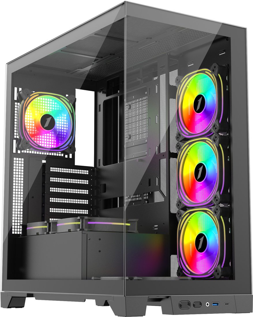 

Корпус 1stPlayer Mi8 MI8-BK-3FC7R-1FC7 (черный)