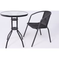 Стол AksHome Verona 60x73 (сталь-черная/закаленное стекло)