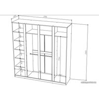 Шкаф распашной НК-Мебель Stern 4-х дверный с зеркалом 72676507 (белый)
