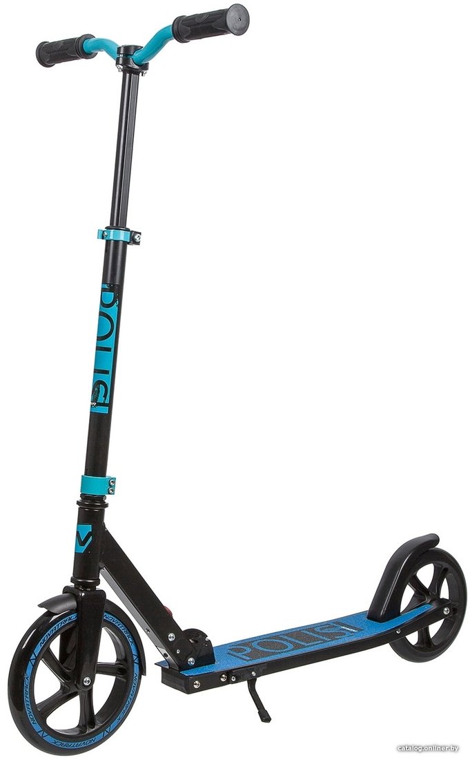 Двухколесный подростковый самокат Novatrack Polis 230 Pro 230.POLIS.BL20 (черный/бирюзовый)