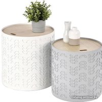 Журнальный столик Halmar Alba 2 стола (белый матовый и серый матовый)