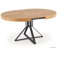 Кухонный стол Halmar Mercy 120-160/120 (дуб золотой/черный)