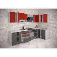 Готовая кухня ИволандТрейд Красная 220 см угловая