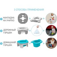 Дорожный горшок Roxy Kids HandyPotty 3 в 1 HP-255G (серый/мятный)