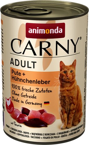 Консервированный корм для кошек Animonda Carny Adult с индейкой и куриной печенью 400 г