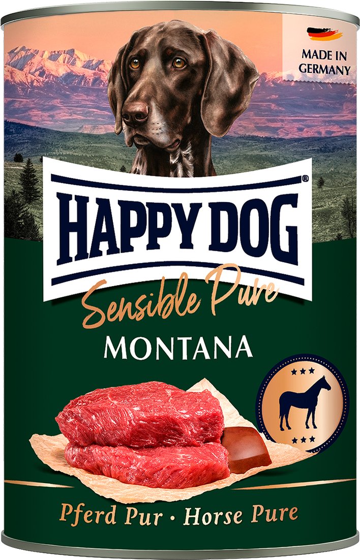 

Консервированный корм для собак Happy Dog Sensible Pure Montana Конина 800 г