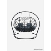 Подвесной диван M-Group Лежебока 11180309 (с серым ротангом/серая подушка)