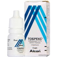 Препараты для лечения заболеваний глаз и ушей Alcon Тобрекс капли, 0,3%, 5 мл.