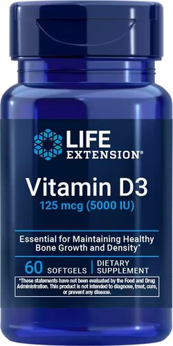 Витамин Life Extension Vitamin D3 125 mcg 5000 IU (60 капсул)