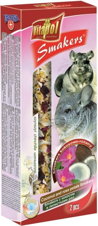 

Лакомство для грызунов Vitapol Smakers кокос и лепестки роз 2х45 г
