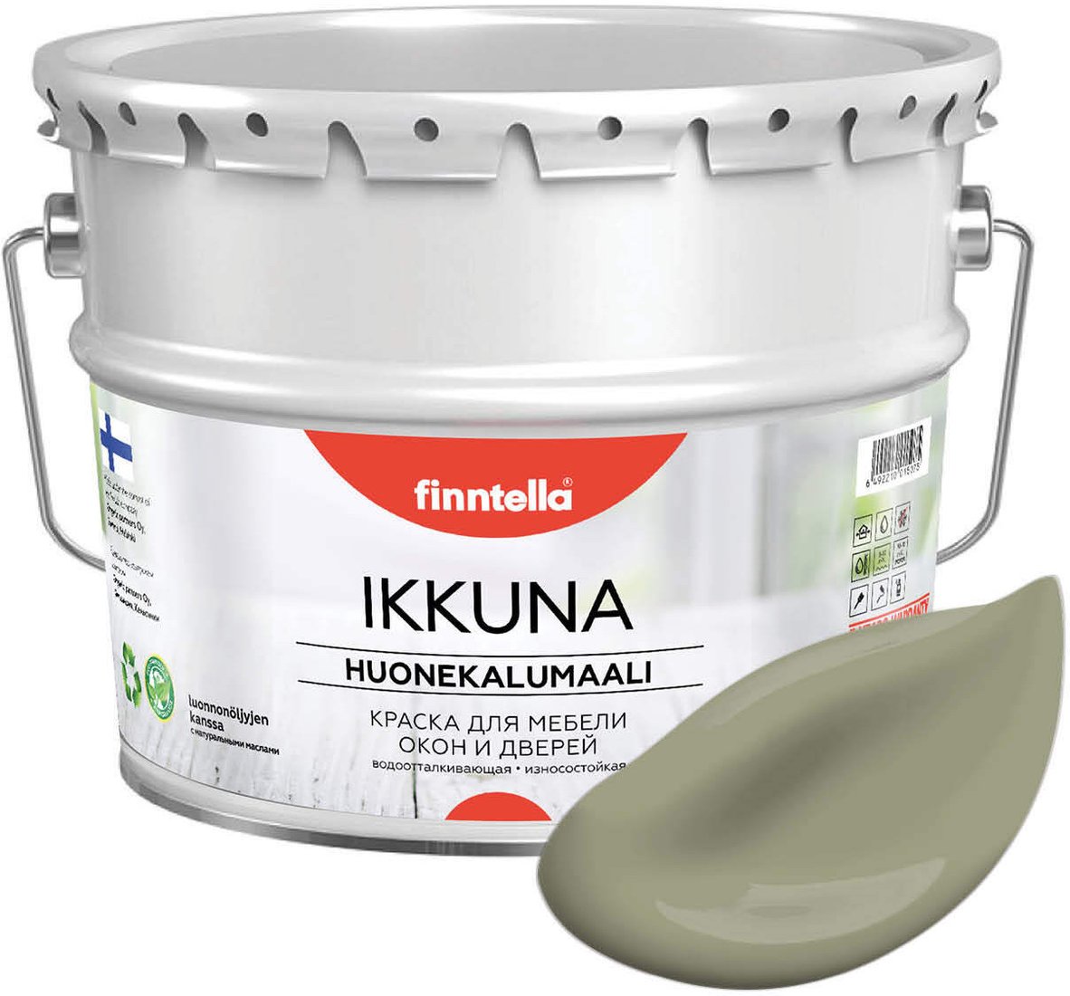 

Краска Finntella Ikkuna Khaki F-34-1-9-FL022 9 л (зеленый/серый)