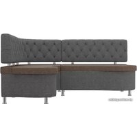 Угловой диван Лига диванов Вегас 105187 (левый, коричневый/серый)