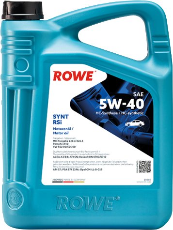 

Моторное масло ROWE Hightec Synt RSi SAE 5W-40 5л [20068-0050-03]