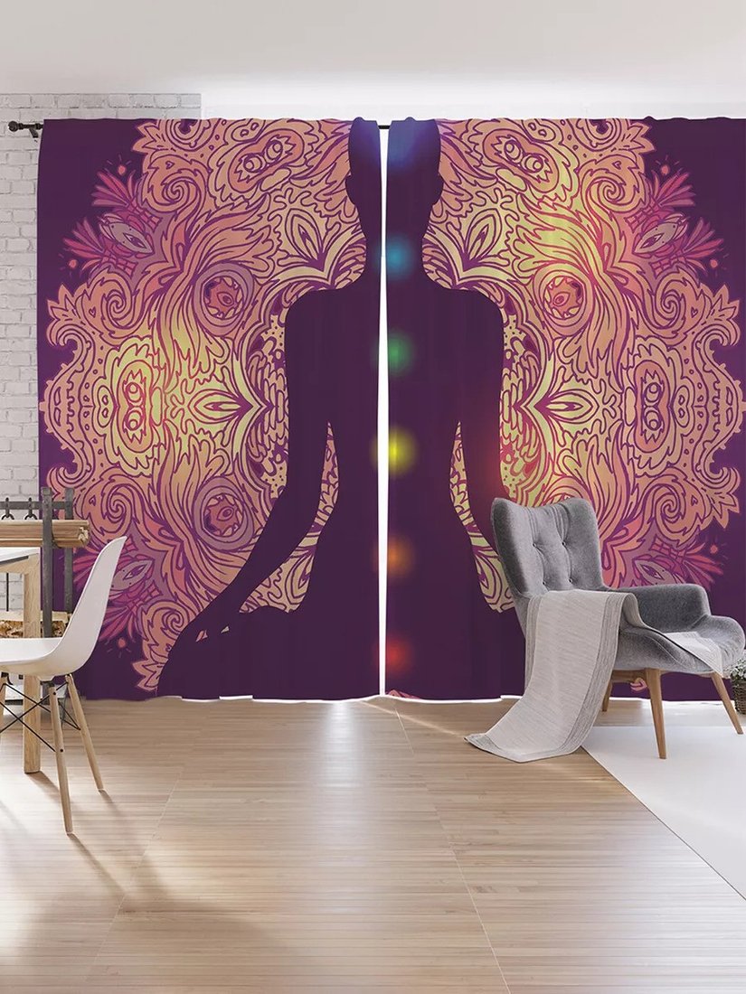 Комплект штор JoyArty Медитативная асана p_62832 (145x265)