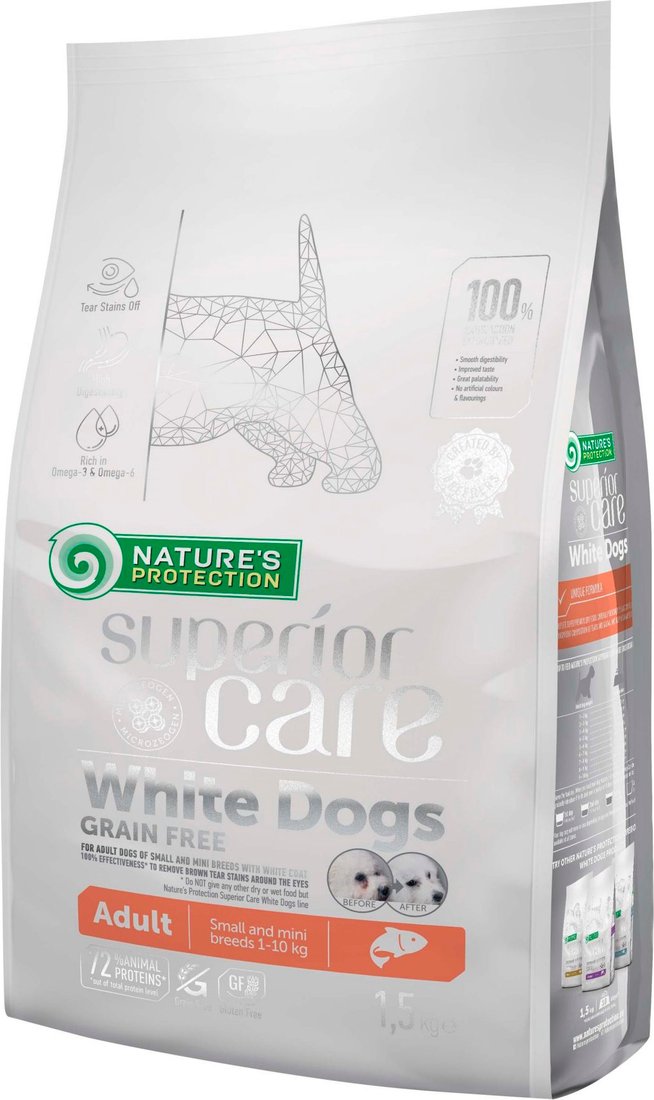 

Сухой корм для собак Nature's Protection SC White Dogs Grain Free Salmon 1.5 кг