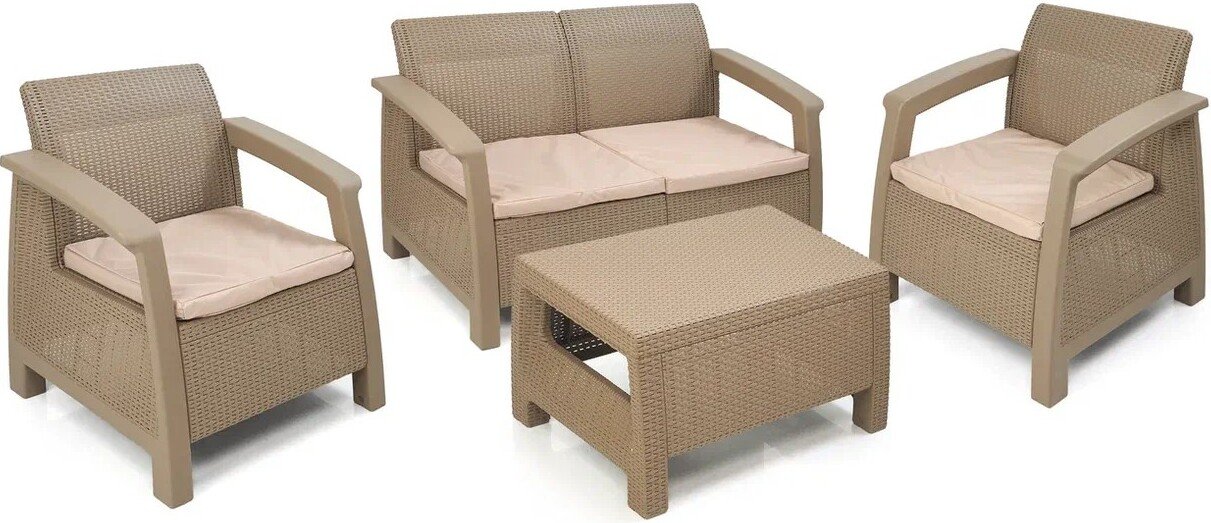 Набор садовой мебели Эльфпласт Holiday XL EP652-1 (серо-коричневый)