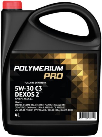 Моторное масло Polymerium PRO 5W-30 C3 DEXOS2 4л