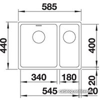 Кухонная мойка Blanco Andano 340/180-U (правая, без клапана-автомата)