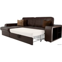 Угловой диван Лига диванов Брюссель 29396 (левый, экокожа, коричневый)
