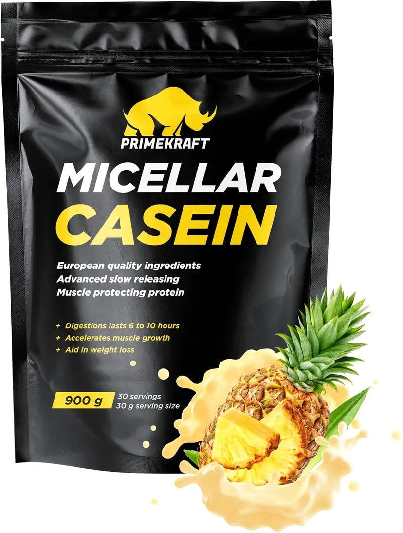 

Казеин (мицеллярный) Prime Kraft Micellar Casein (900г, ананасовый йогурт)