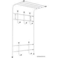 Вешалка для одежды Nika с полкой ВПТ5 (белый)