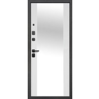 Металлическая дверь Guard Зеркало серебристый/белый матовый (86x205, левая)