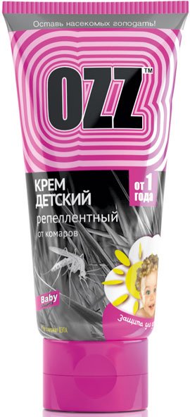 

Крем от насекомых Ozz Baby от 1 года репеллентный (50 мл)