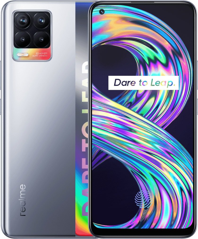 

Телефон Realme 8 4GB/64GB с NFC (кибер серебристый)