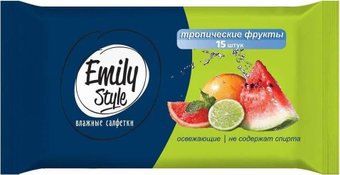 Влажные салфетки Emily Style Тропические фрукты (15 шт)
