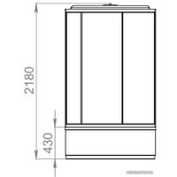 Душевая кабина Domani-Spa Simple High 90x90 (прозрачное стекло/черный) в Бобруйске