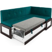 Угловой диван Мебель-АРС Нотис 211х82х135.5 см M11-28-2 (бархат сине-зеленый Star Velvet 43 Black Green)