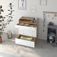 Детский комод Атон Мебель Maks раскладной (дуб канзас/белый)