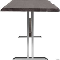 Кухонный стол Buro7 Двутавр 150 (с обзолом, дуб мореный/серебро)